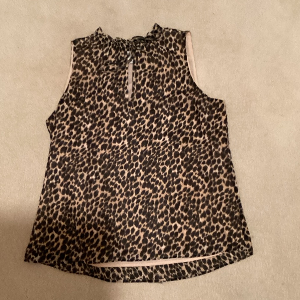 J. Crew Beige Leopard Print Blouse